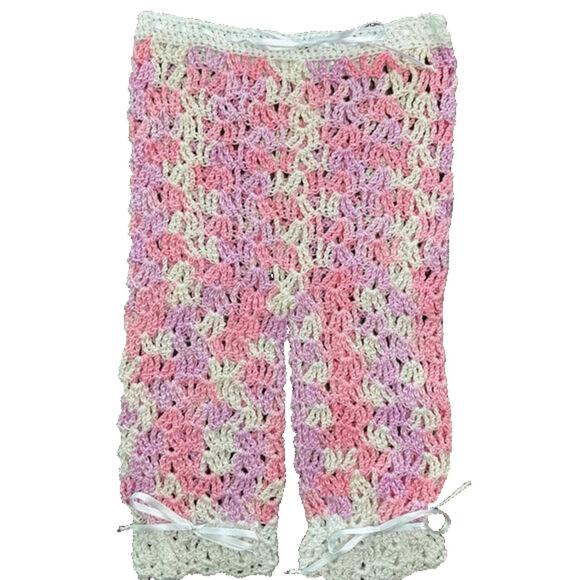 Girls Crochet Tank, Pants & Head Band 3 Piece Set 0-3 Month’s New - Picture 4 of 7